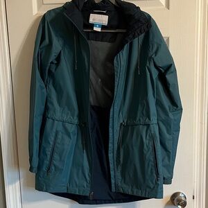 Columbia Deep Teal Hooded RainJacket